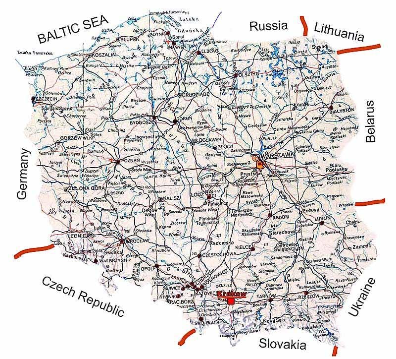 mapa da Polônia rua