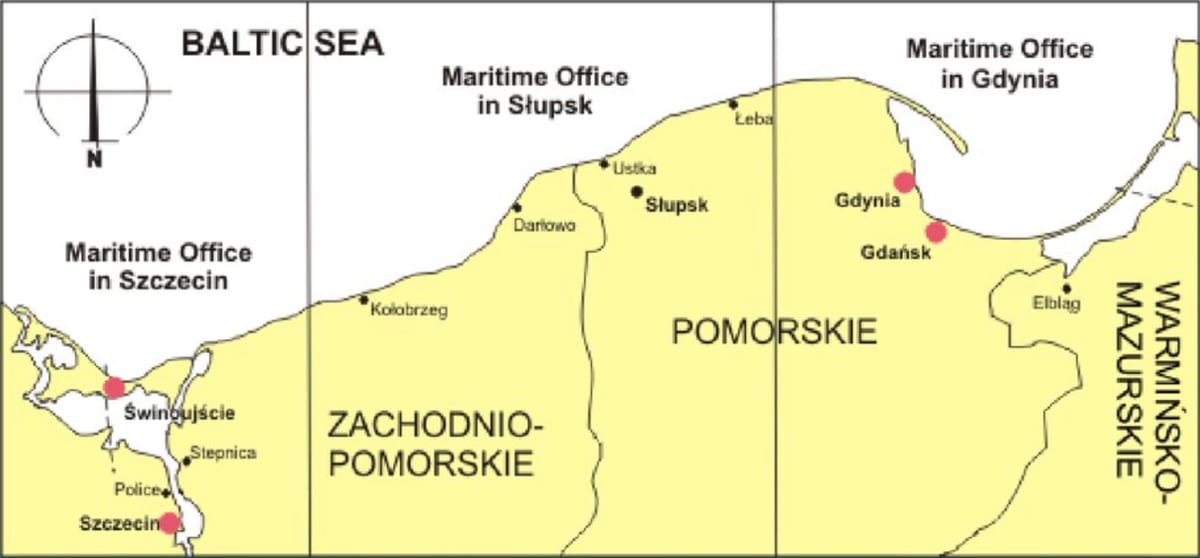 mapa da Polônia portas