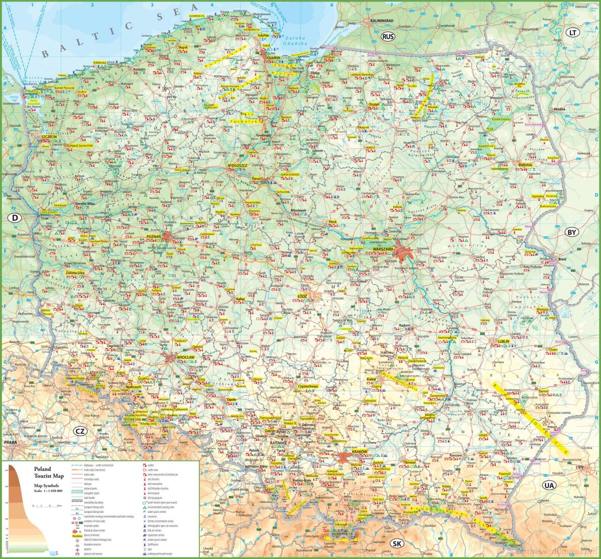 Polónia atrações mapa