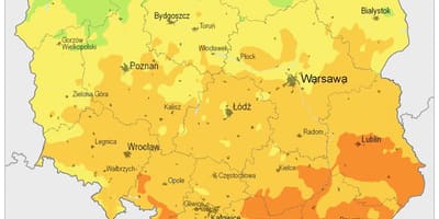 Mapa da Polônia clima