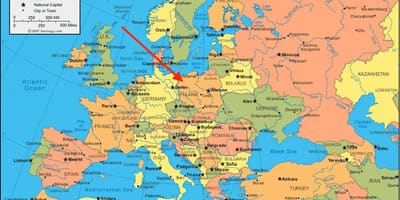 Mapa da europa Polónia