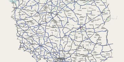 Mapa da Polônia ferroviário