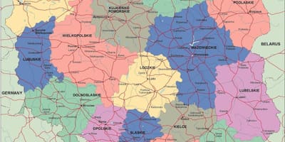 Mapa da Polônia político
