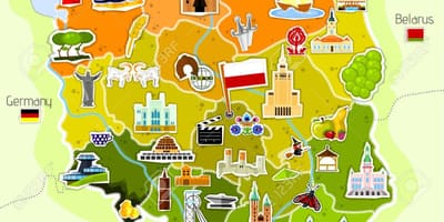 Mapa da Polônia monumentos