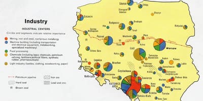 Mapa da Polônia recursos naturais