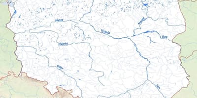 Mapa da Polónia rios