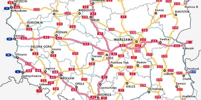 Mapa da Polônia estrada