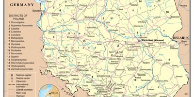 Mapa da Polônia transportes
